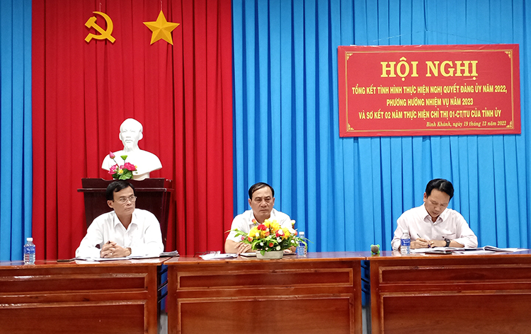 Đảng ủy xã Bình Khánh thực hiện đạt và vượt 16/18 chỉ tiêu theo nghị quyết năm 2022