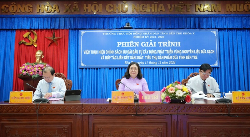 HĐND tỉnh khai mạc phiên giải trình về thực hiện chính sách ưu đãi phát triển vùng nguyên liệu dừa sạch